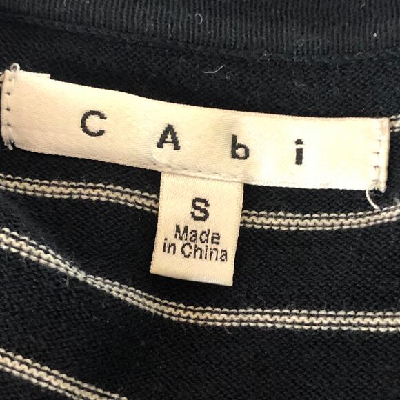 CAbi Sweater SM Ruffle Collar Detail Style 276 Button Front V-Neck Cotton - Picture 5 of 6